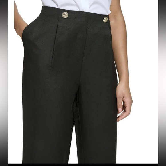 KARL LAGERFELD PARIS Women's Linen Blend Cropped Pants Size 14 - Picture 7 of 11